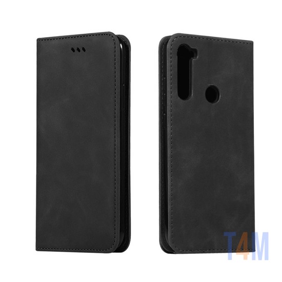 Capa de Couro com Bolso Interno para Xiaomi Redmi Note 8/8t Preto